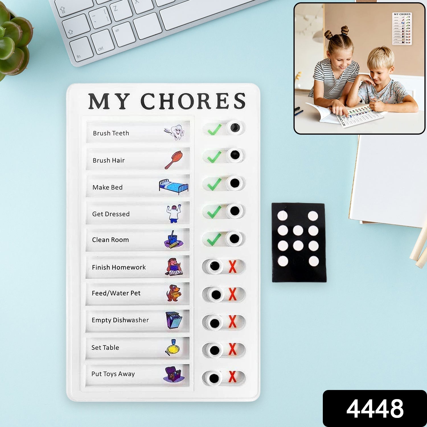 Portable My Chores Home Note Board Management Planning Memo Boards Reminding Time. (Size :- 20x12Cm) Portable My Chores Home Note Board Management Planning Memo Boards Reminding Time. (Size :- 20x12Cm)
